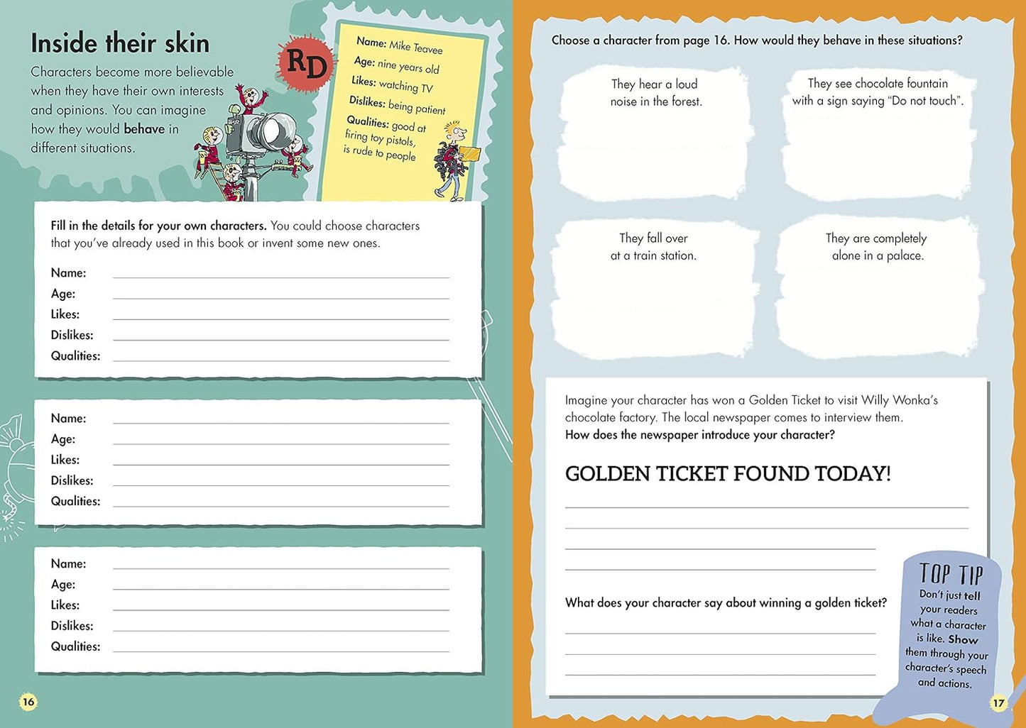 Creative Writing with Charlie and the Chocolate Factory - Kids Writing Guide by Roald Dahl