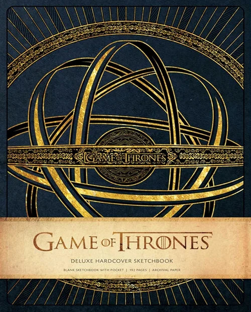 Game of Thrones deluxe hardcover sketchbook with gold and blue design