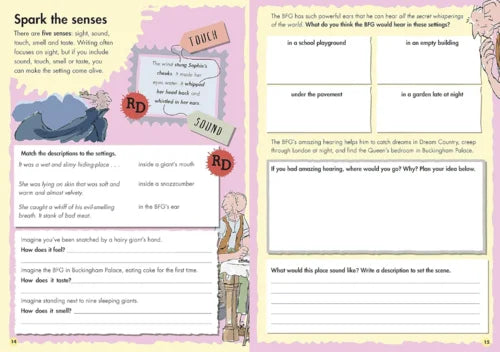 Educational worksheet with text and graphics on a pink background