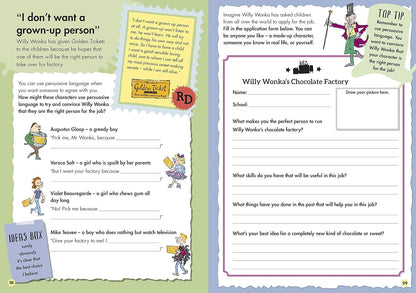 Creative Writing with Charlie and the Chocolate Factory for Kids Writing Guide by Roald Dahl | Learn Tremendous Characters by books alert