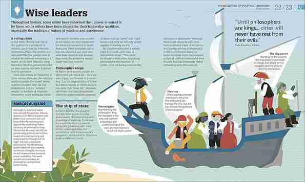 Illustration of a ship with people on it, likely representing a political metaphor, on a magazine page.