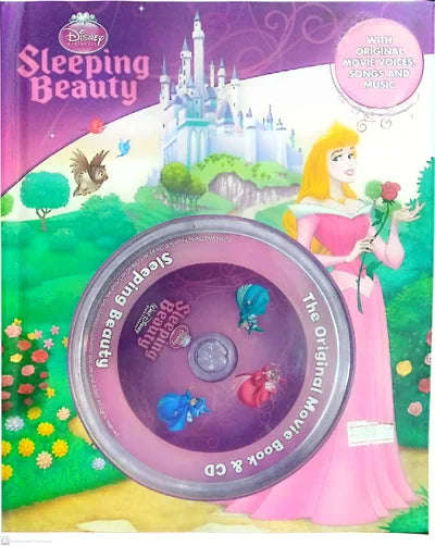 Disney Sleeping Beauty book and CD set with princess and castle illustration