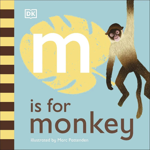 Cover of the children's book 'M is for Monkey' featuring an illustration of a monkey and the letter 'M'.