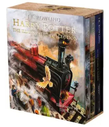 Box set of 'Harry Potter' illustrated collection with train design on cover