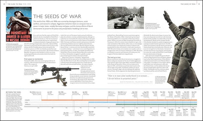 Magazine spread with historical images and text on the seeds of war.