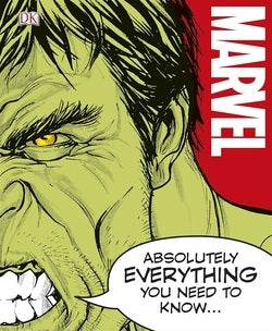 Marvel book cover with a green character and red 'Marvel' logo