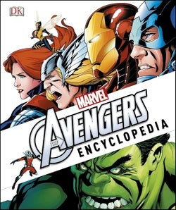 Cover of 'Marvel Avengers Encyclopedia' with superhero characters.
