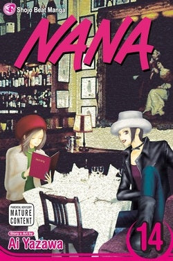 Cover of 'Nana' manga with two characters at a table, featuring the title in pink and the number 14.