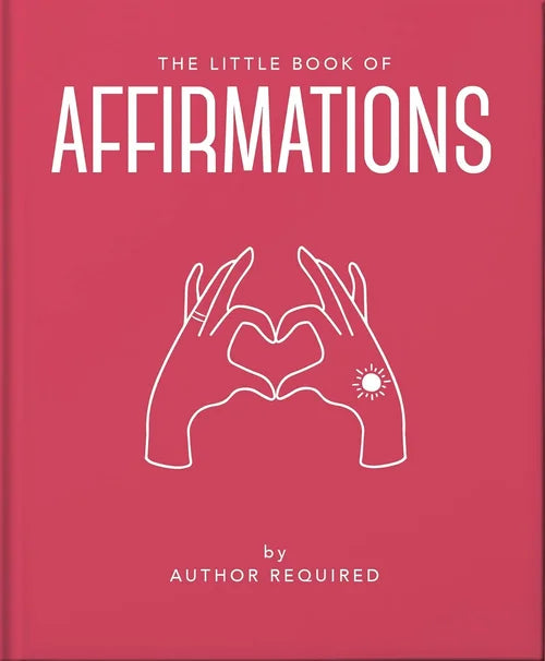 Book titled 'The Little Book of Affirmations' with a red cover and white text and design.