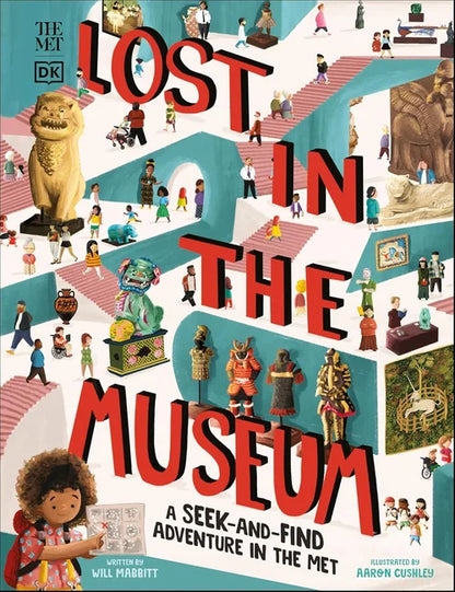 Book cover of 'Lost in the Museum' with colorful illustrations and text.