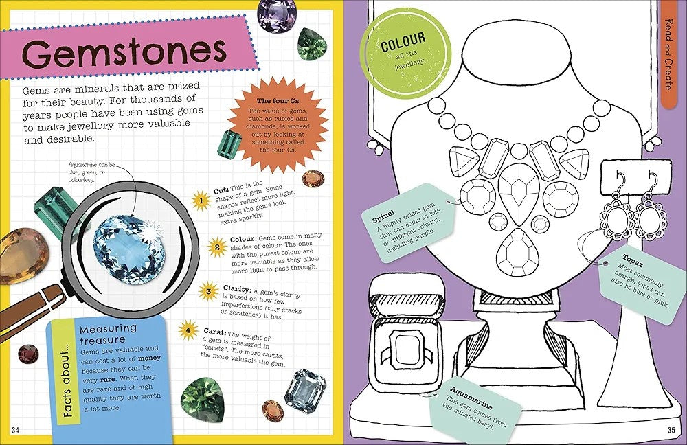 The Fact-Packed Activity Book ROCKS AND MINERALS Draw-Quiz-Create (Paperback)