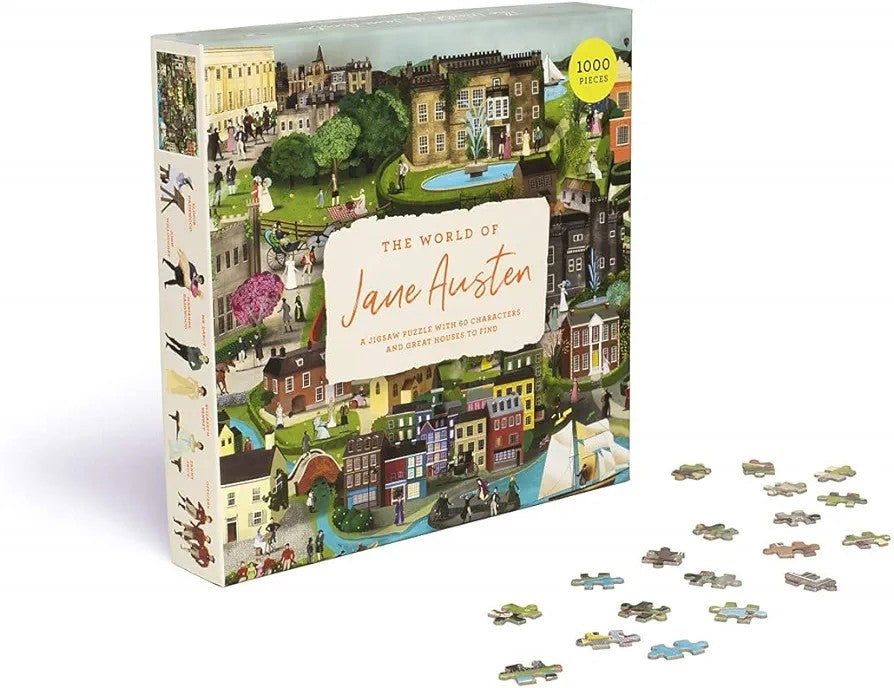 The World of Jane Austen: A 1000-Piece Jigsaw Puzzle with 60 Characters and Great Houses to Find