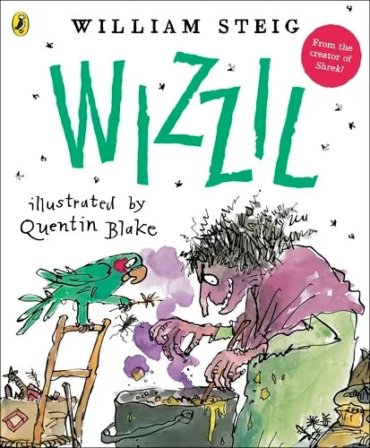 Book cover of 'Wizzil' by William Steig with colorful illustration and text.